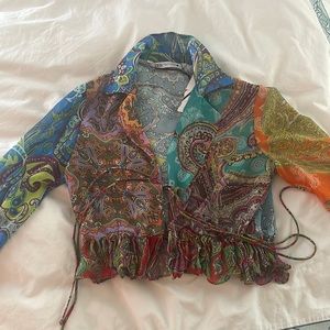 brand new multicolored zara blouse